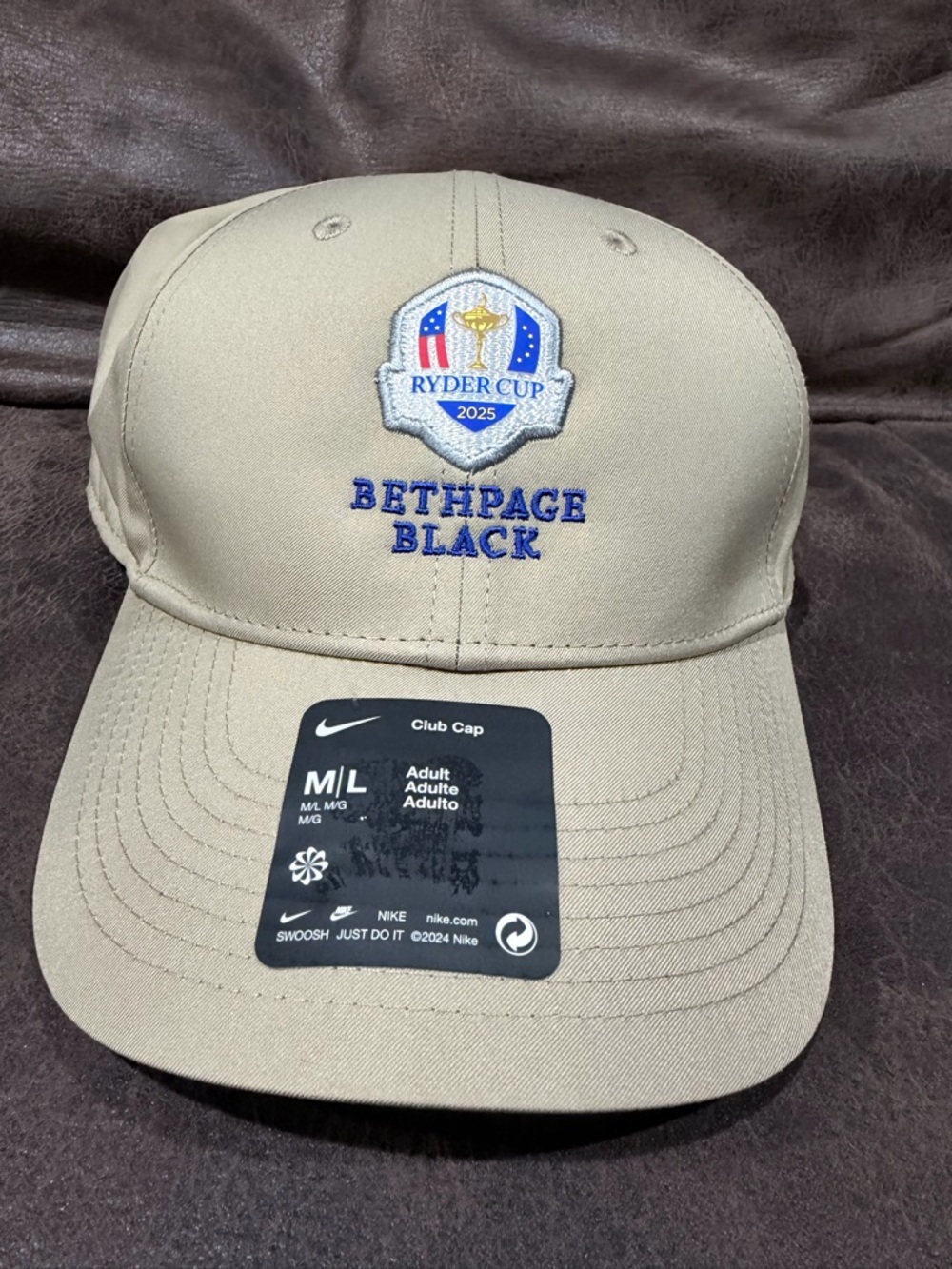 NWT Nike Ryder Cup 2025 Bethpage Black Dri‑FIT Hat – Beige Club Cap (M/L)